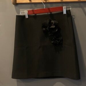 Anthropologie Maeve size 4  black short skirt with floral details EUC